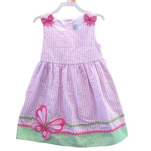 Emily Rose Girls Summer Sleeveless Pink butterfly Party Sun dress size 4T NWT